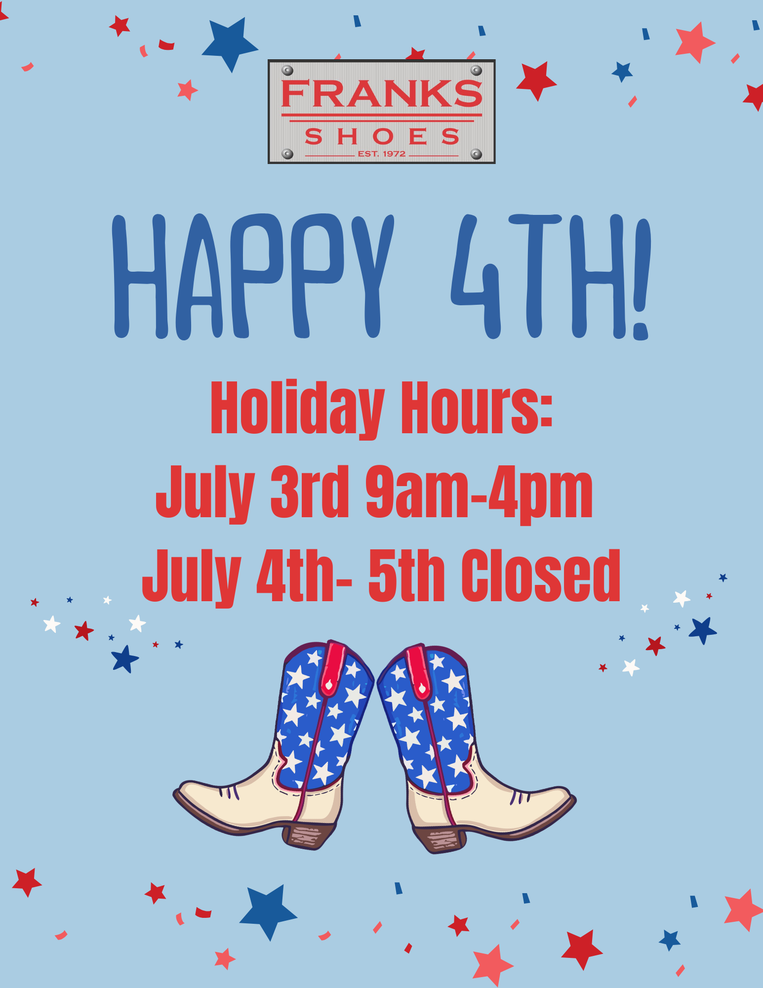 Closed July 4-5